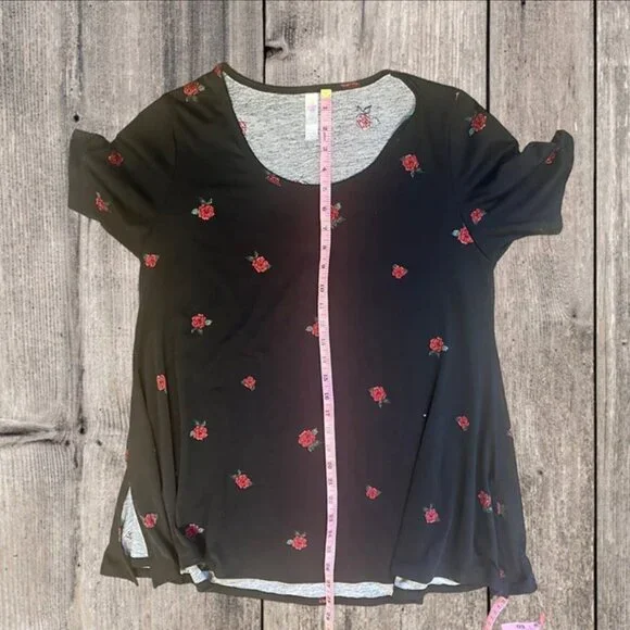 LuLaRoe Carly Simply Comfortable Perfect T Oversized Short Sleeve Floral Shirt S - Picture 5 of 10